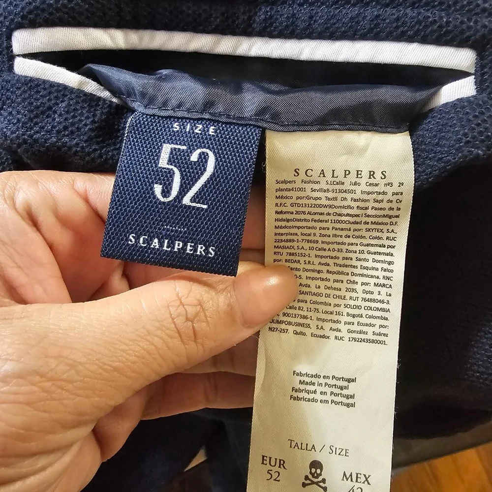 Scalpers Men's Sport Coat Navy Standard 52R